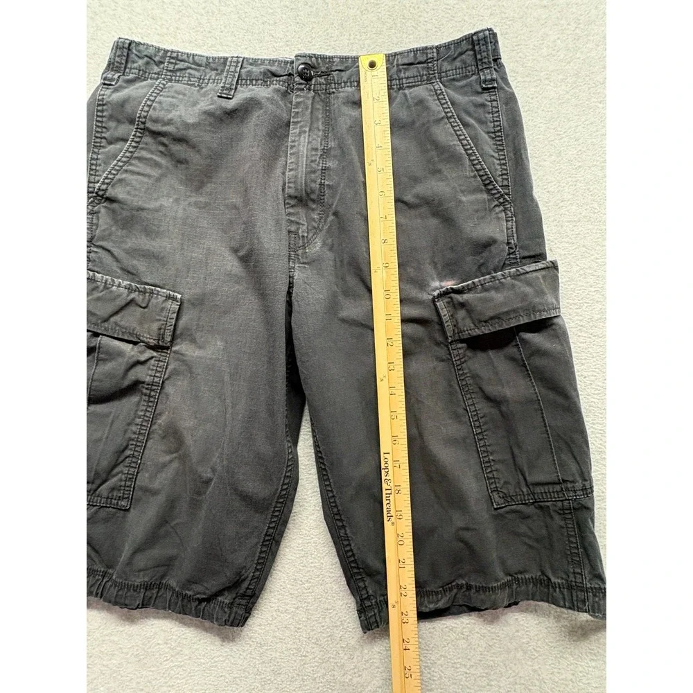 Levi Strauss Mens Cargo Shorts 32 Gray Ripstop Utility Pockets 74943-0033